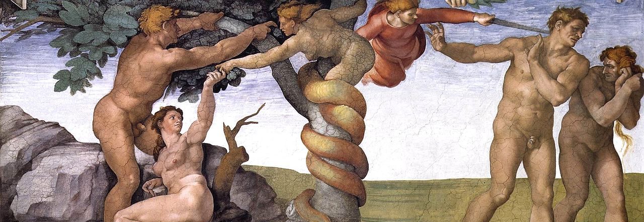 アダムとエバの原罪と楽園追放　システィーナ礼拝堂天井画